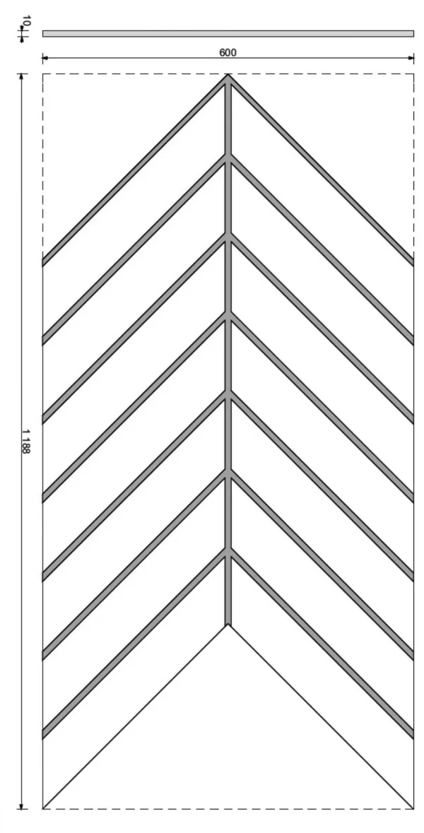 3D Dekorpaneele aus Architekturbeton - PB45 - 1188 x 600 x 25 mm – Bild 3