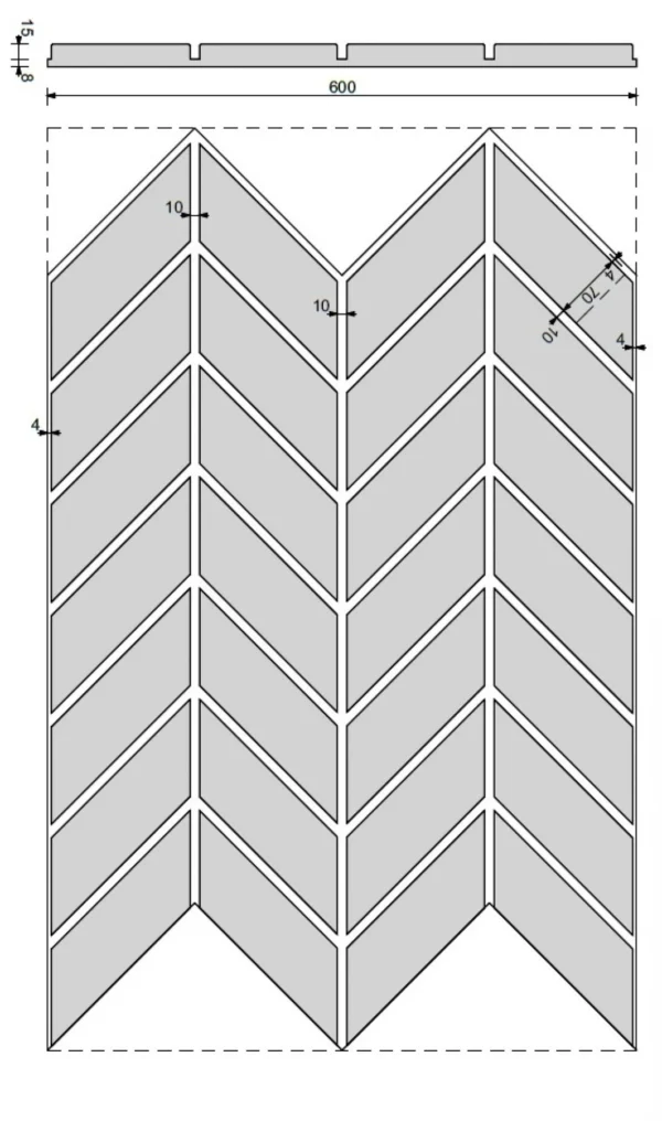 Wandpaneele zum kleben PB46 TWIN - 939 x 600 x 25 mm – Bild 3