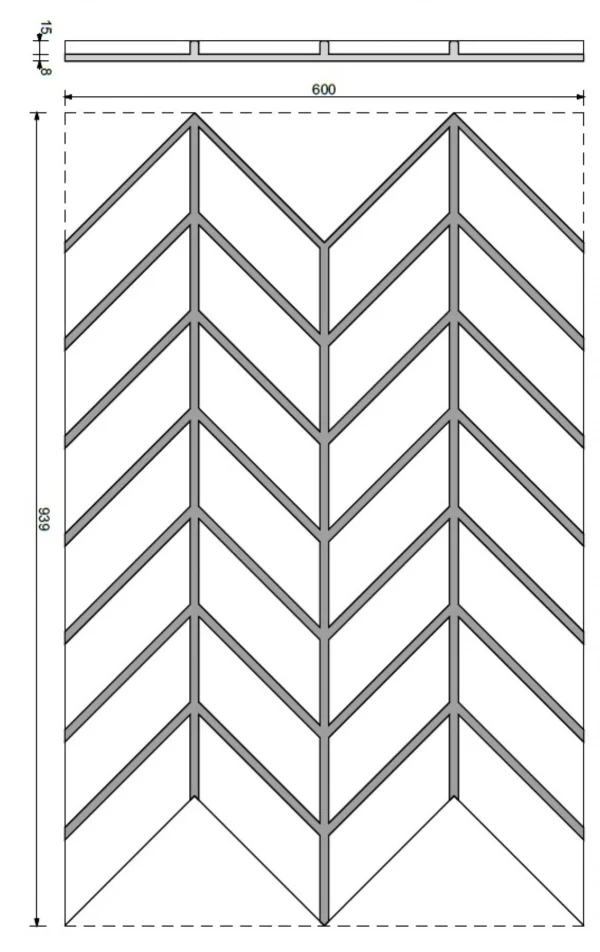 Moderne Wandverkleidung PB47 TWIN - 939 x 600 x 25 mm – Bild 3