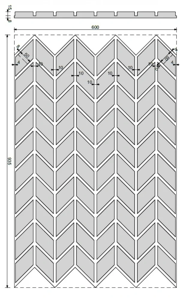 3D Wandverkleidung - PB48 MINI - 935 x 600 x 25 mm – Bild 4