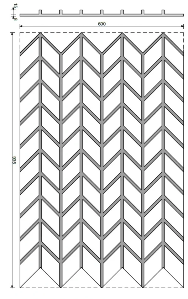 Wanddeko aus Architekturbeton PB49 MINI - 935 x 600 x 25 mm – Bild 31