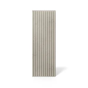 Beiges VHCT Line PB38 Akustikpaneel im Farbton Cashmere mit vertikalen Rillen und unregelmäßiger Struktur. Ideal für die Wandgestaltung und Schallabsorption im Raum. Online Wandpaneele kaufen.