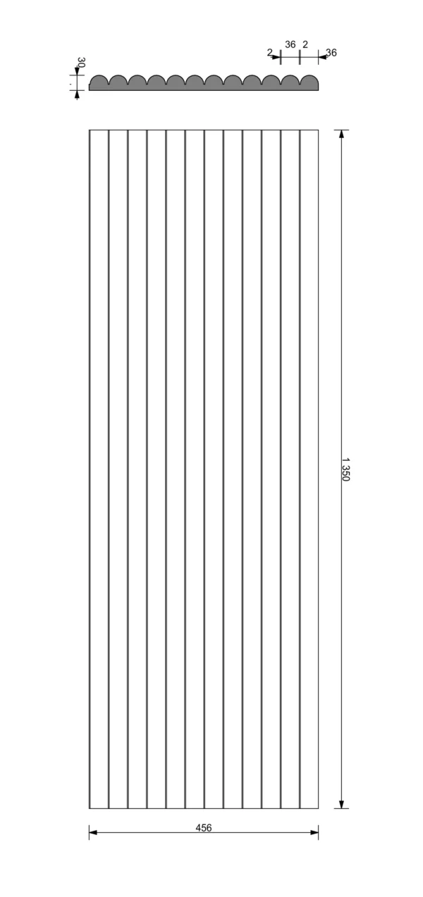 Akustikpaneel aus Sichtbeton 3D PB57 1350x456x30 mm – Bild 31