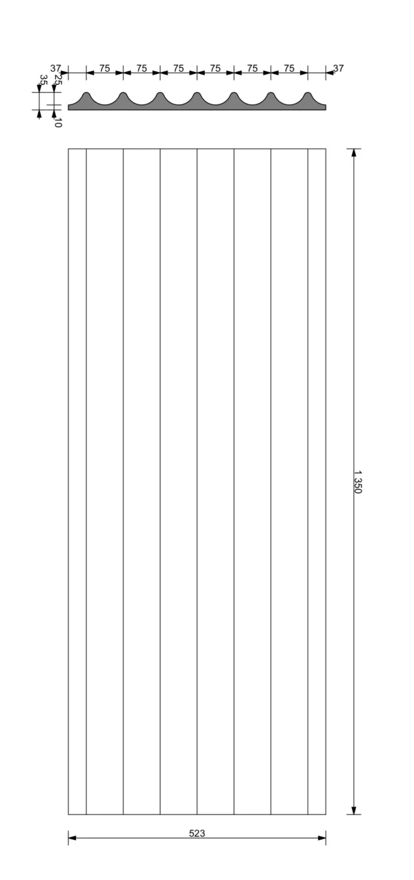 3D Betonpaneele PB60 1350x523x35 mm – Bild 2