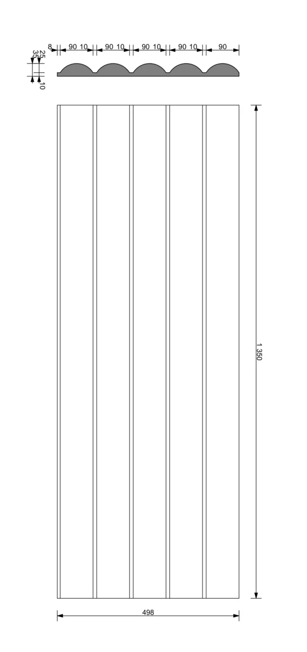 Wandpaneel aus Architekturbeton PB61 - 1350 x 498 x 35 mm – Bild 3