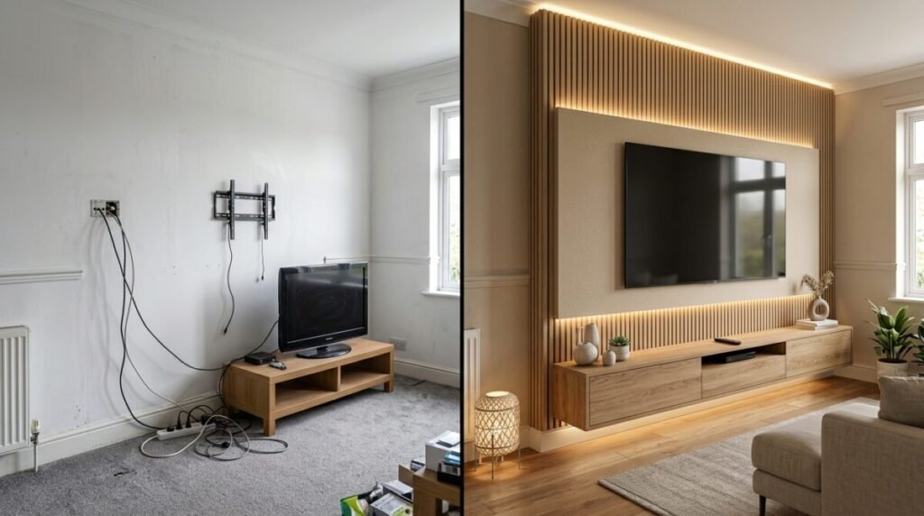 TV-Wand gestalten mit Wandpaneelen